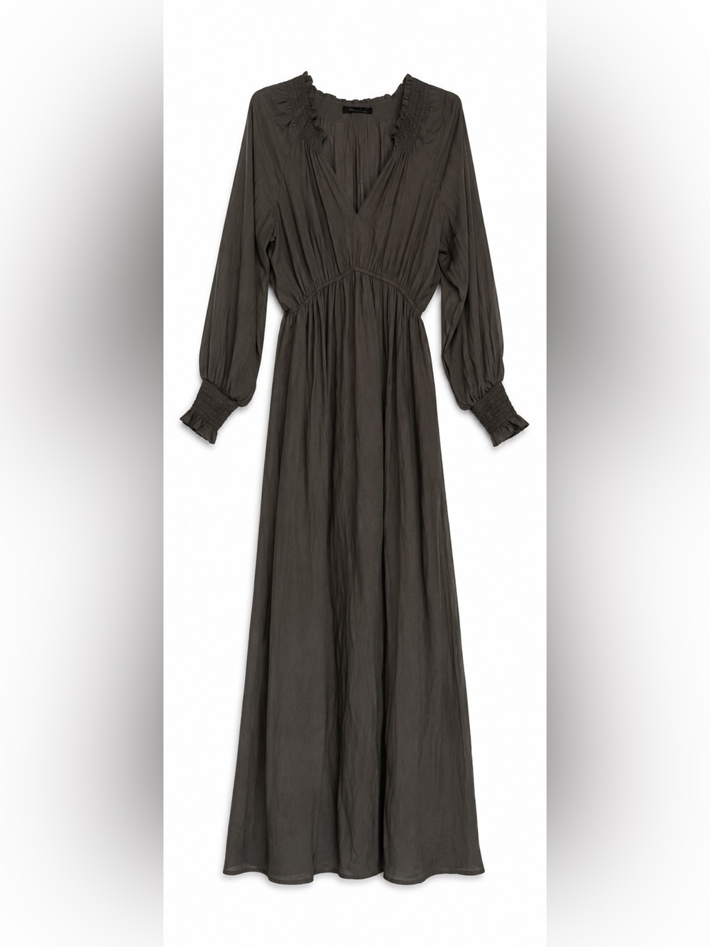 Wishlist Long Sleeve V-Neck Maxi Dress in Olive